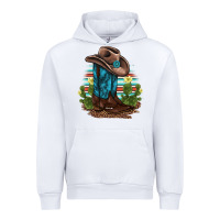 White western boots and hat cactus leopard serape pattern Urban Hoodie - BarkalooDesign