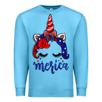 Ocean Blue 4th of July unicorn Premium Sweatshirt - Neo Western
