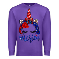 Purple 4th of July unicorn Premium Sweatshirt - Neo Western