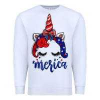 White 4th of July unicorn Premium Sweatshirt - Neo Western