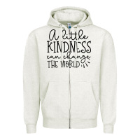 Oatmeal Heather the world Zipper Hoodie - Unal Design