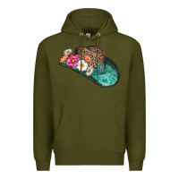 Army Green cowboy hat Premium Hoodie - AdoDesignShop