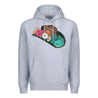 Heather Grey cowboy hat Premium Hoodie - AdoDesignShop