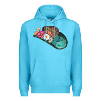 Ocean Blue cowboy hat Premium Hoodie - AdoDesignShop