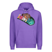 Purple cowboy hat Premium Hoodie - AdoDesignShop