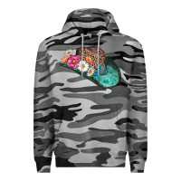 Slate Camo cowboy hat Premium Hoodie - AdoDesignShop