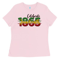 Bubblegum Pink celebrate juneteenth1865 Ladies Tee - BarkalooDesign