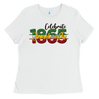 White celebrate juneteenth1865 Ladies Tee - BarkalooDesign