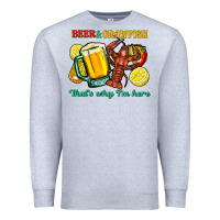 Heather Grey beer&crawfish that's why i'm here Premium Sweatshirt - FaDigitalArtStudio