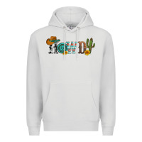 Dove Grey howdy with cowboy hat and cactus Premium Hoodie - Artiststas