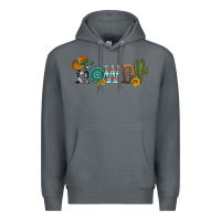 Rock howdy with cowboy hat and cactus Premium Hoodie - Artiststas