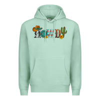 Seafoam howdy with cowboy hat and cactus Premium Hoodie - Artiststas