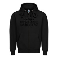 Black be kind Zipper Hoodie - Unal Design