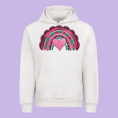 Valentines Day Pink Gemstones Rainbow Urban Hoodie Designed By Jasminsmagicworld