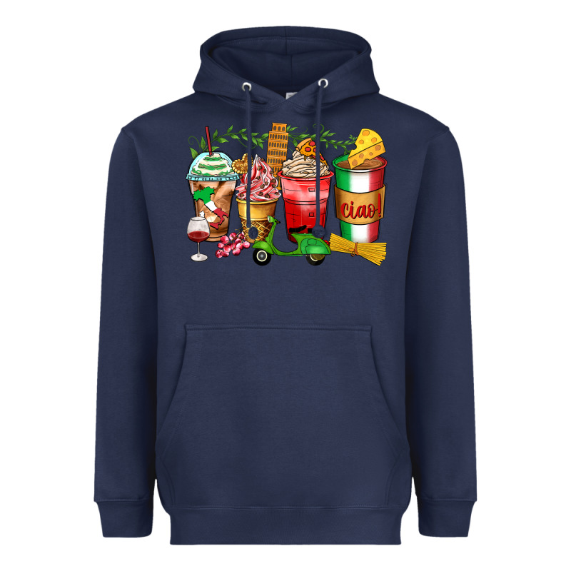 Italy Coffee Cups Heavyweight Hoodie by Zillion Design Studio | Teevron