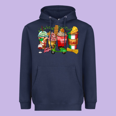 Italy Coffee Cups Heavyweight Hoodie Designed By Zillion Design Studio