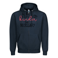 Navy always Zipper Hoodie - Unal Design