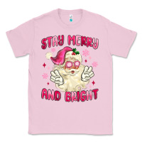 Bubblegum Pink stay merry and bright Classic Tee - MaliasSmallBusiness