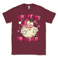 Burgundy stay merry and bright Classic Tee - MaliasSmallBusiness