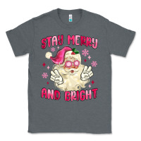 Charcoal Heather stay merry and bright Classic Tee - MaliasSmallBusiness