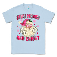 Dusty Blue stay merry and bright Classic Tee - MaliasSmallBusiness