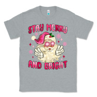 Heather Grey stay merry and bright Classic Tee - MaliasSmallBusiness