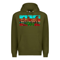Army Green horses roses ann cactuses license plate Premium Hoodie - Artiststas