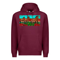 Burgundy horses roses ann cactuses license plate Premium Hoodie - Artiststas
