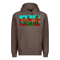 Coffee horses roses ann cactuses license plate Premium Hoodie - Artiststas