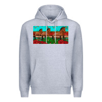 Heather Grey horses roses ann cactuses license plate Premium Hoodie - Artiststas