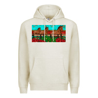 Oatmeal Heather horses roses ann cactuses license plate Premium Hoodie - Artiststas