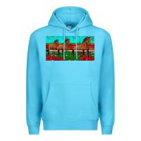 Ocean Blue horses roses ann cactuses license plate Premium Hoodie - Artiststas