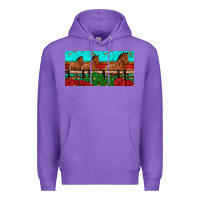 Purple horses roses ann cactuses license plate Premium Hoodie - Artiststas