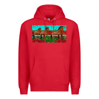 Red horses roses ann cactuses license plate Premium Hoodie - Artiststas