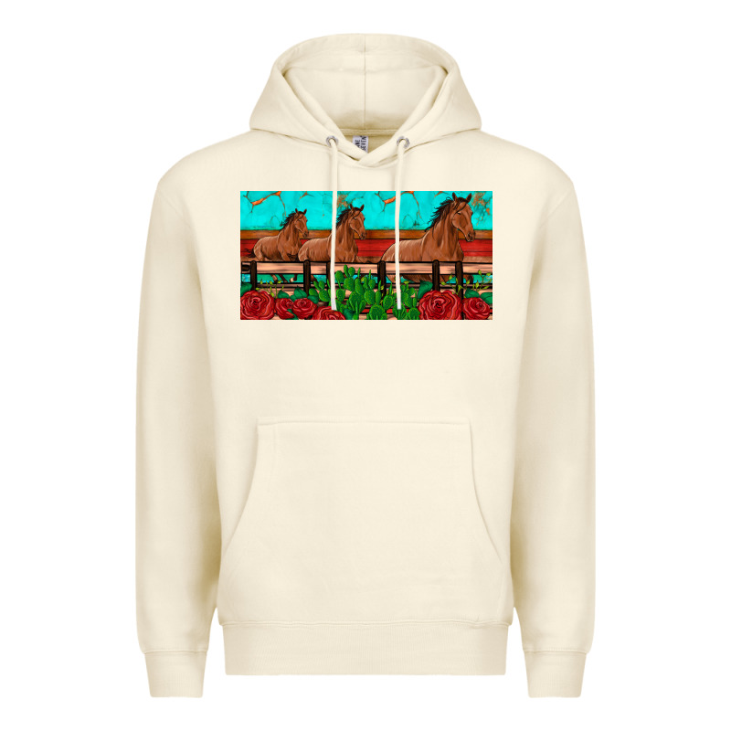 Horses Roses Ann Cactuses License Plate Premium Hoodie by Artiststas | Teevron