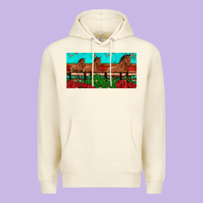 Horses Roses Ann Cactuses License Plate Premium Hoodie Designed By Artiststas