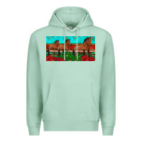 Seafoam horses roses ann cactuses license plate Premium Hoodie - Artiststas