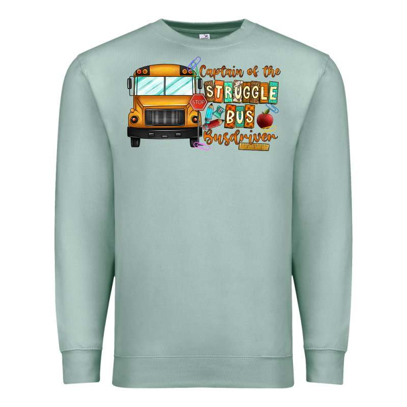Captain Of Struggle Bus Busdriver Premium Sweatshirt by CowhideDigitalArt | Teevron