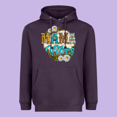 Mama Vibes With Daisies Heavyweight Hoodie Designed By Texasbilliewilder