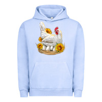 Pigment Grape Ice Perched Chicken With Sunflowers Urban Hoodie - LillyAllenDesigns