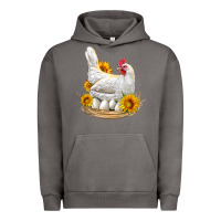Perched Chicken With Sunflowers Urban Hoodie | Teevron