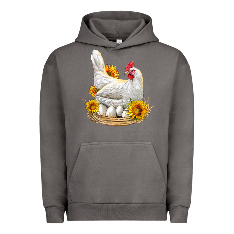 Perched Chicken With Sunflowers Urban Hoodie by LillyAllenDesigns | Teevron