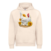 Sandshell Perched Chicken With Sunflowers Urban Hoodie - LillyAllenDesigns