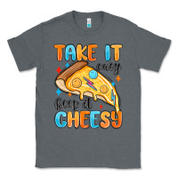Charcoal Heather take it easy keep it cheesy Classic Tee - MaliasSmallBusiness
