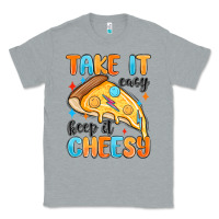 Heather Grey take it easy keep it cheesy Classic Tee - MaliasSmallBusiness