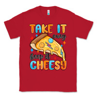 Red take it easy keep it cheesy Classic Tee - MaliasSmallBusiness
