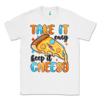 White take it easy keep it cheesy Classic Tee - MaliasSmallBusiness