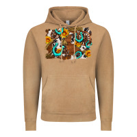 Vintage Camel western cowhide horseshoe sunflower background Vintage Hoodie - AdoDesignShop