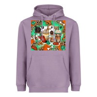 Lavender dog coffee cups Heavyweight Hoodie - Zillion Design Studio