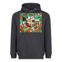 Dog Coffee Cups Heavyweight Hoodie | Teevron